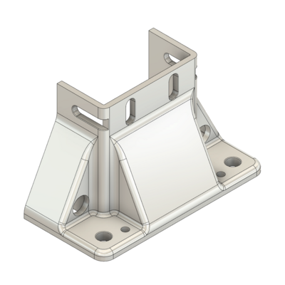 MODULAR SOLUTIONS FOOT<br>45MM X 90MM (3) SIDED FOOT W/12MM FLOOR ANCHOR HOLES, HEIGHT = 105MM